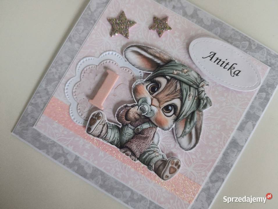 Kartka na urodziny roczek z personalizacją łódzkie Łódź