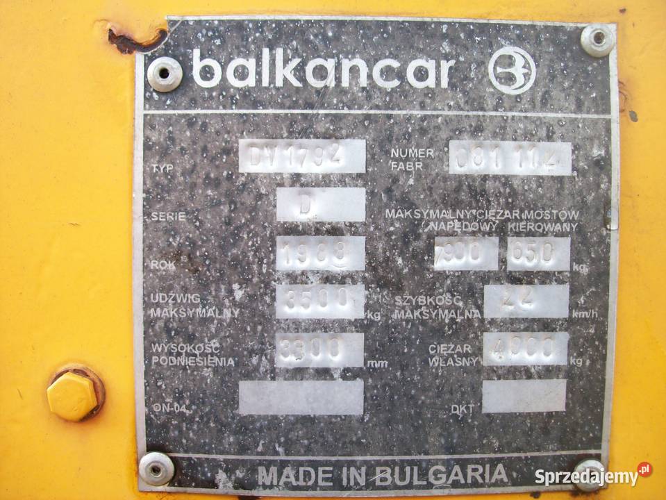 Wózek widłowy bułgar 35t śląskie Zawiercie