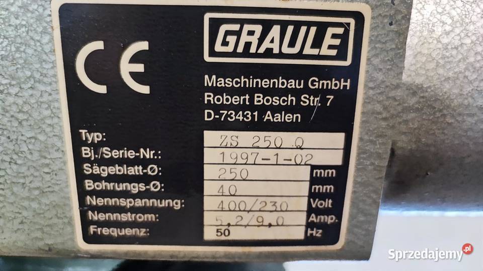 Piła frezarka czopiarka Graule ZS 250 Q Sucha Beskidzka sprzedam