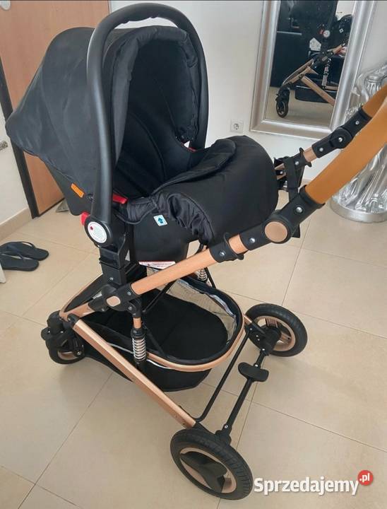 Wózek dziecięcy wielofunkcyjny 3w1 składany Moskitiera  Okonek