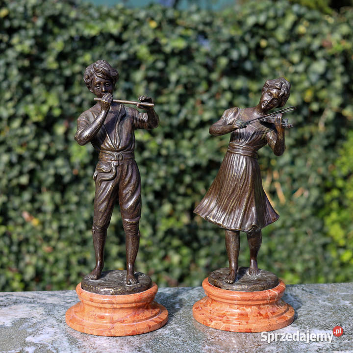ARTexpert Para figur z brązu Grajek skrzypaczka zachodniopomorskie
