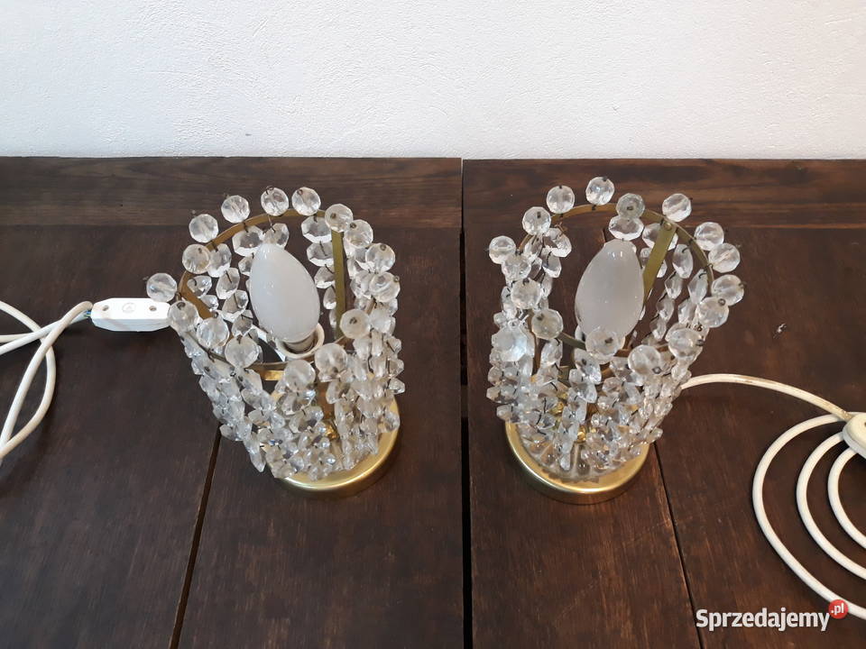 Lampka nocna stołowa z kryształkami kryształowa Olkusz