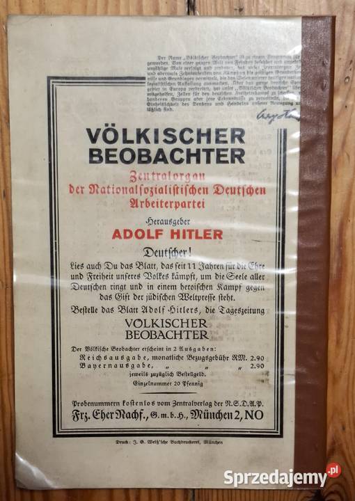 Książka Program NSDAP i jego podstawowe Idee III Gliwice