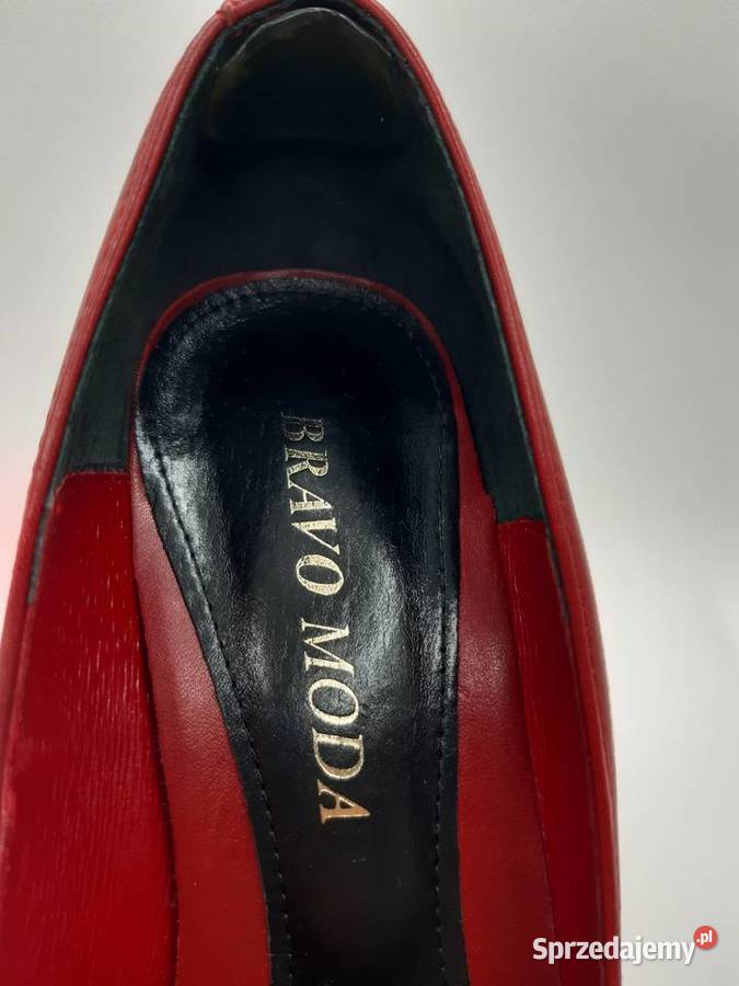 Czerwone Szpilki Damskie 39 skóra