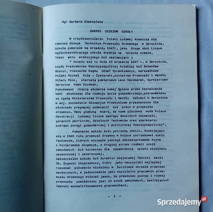 Jednodniówka Technikum Przemysłu Drzewnego w