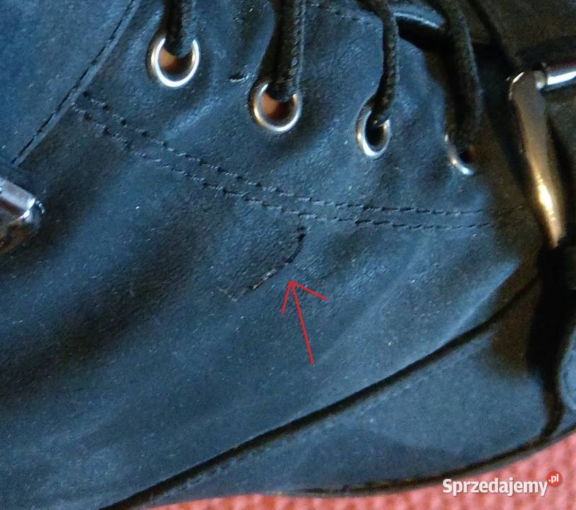 Czarne skórzane botki obcas rozmiar 39 wkładka Warszawa