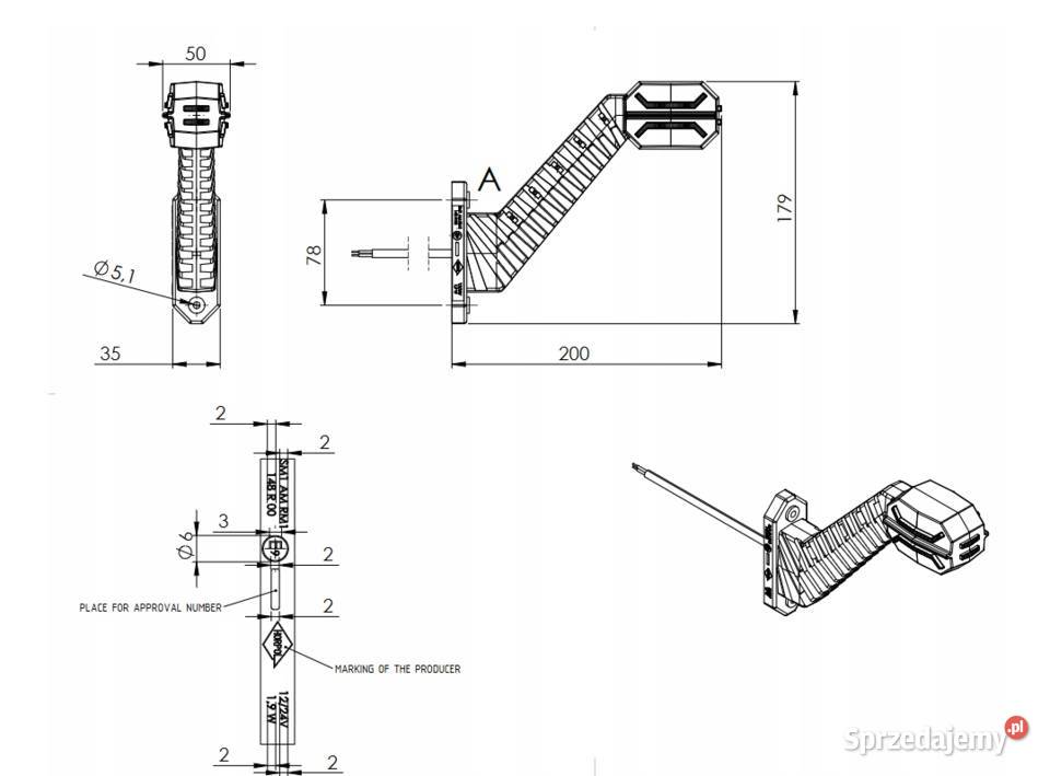 LAMPA OBRYSOWA HORPOL LED DRAGON ROGOWA LEWA lubelskie Chełm