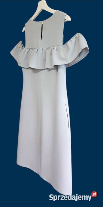 Damska sukienka szara na ramiączkach miracco Bez wzoru