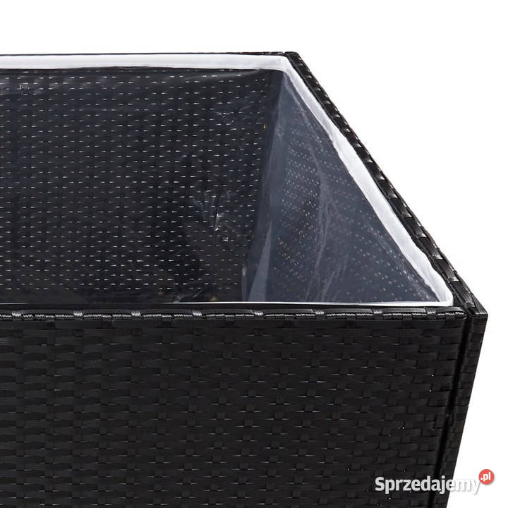 Donica ogrodowa czarna 80x80x80 rattan PE Warszawa
