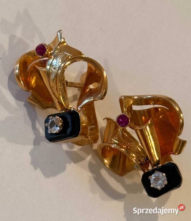 Portugalia Wyjątkowe stare kolczyki ze złota mazowieckie Warszawa