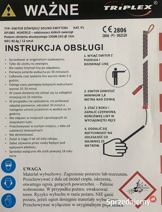 XP1001 ODSTRASZACZ DZIKICH ZWIERZĄT HUKER 12 wielkopolskie Poznań