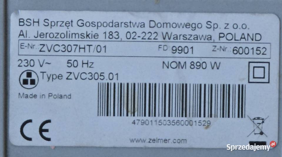 Odkurzacz Zelmer Odyssey 890W świętokrzyskie Kielce