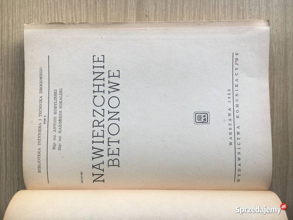 Nawierzchnie betonowe 1959 Unikatowa książka Antykwariat Kalisz