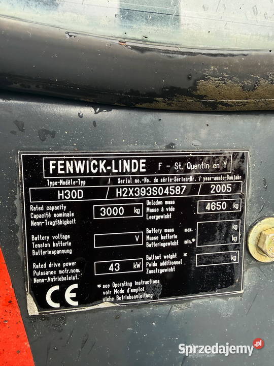 wózek widłowy LINDE H30D Triplex 47m 3000 łódzkie Działoszyn