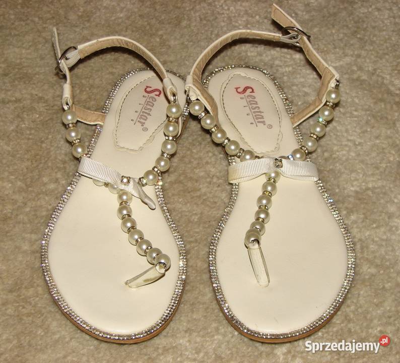 Śliczne sandałki perełki cyrkonie 36 dolnośląskie Wrocław