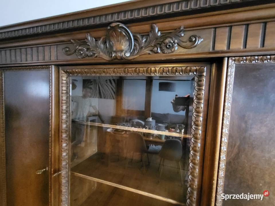 Rzeźbiona biblioteka orzechowa kredens Sypniewo sprzedam