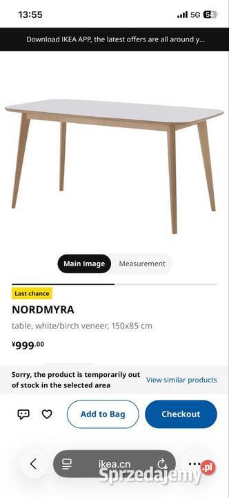 Stół Nordmyra stół ikea Skandynawski Warszawa Kępa Oborska sprzedam