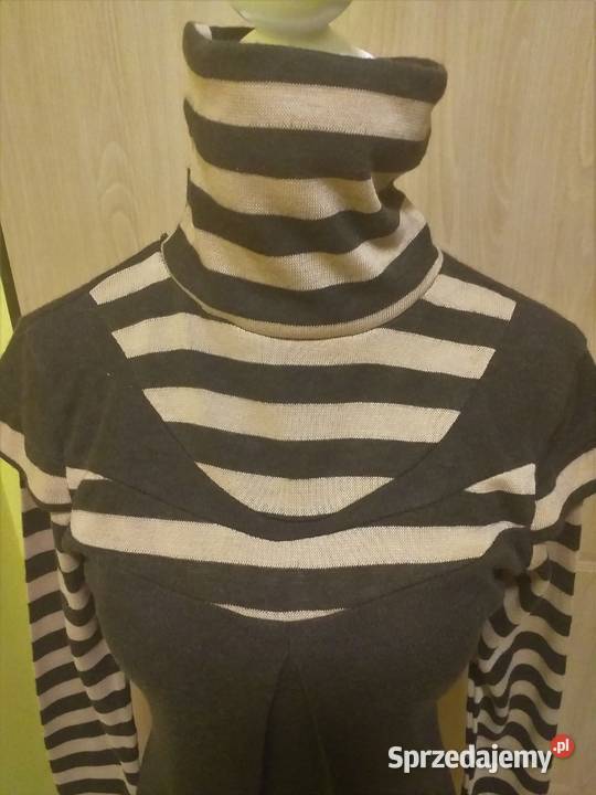Tunika sweter golf w pasy brązowokawowe ML CCG Katowice