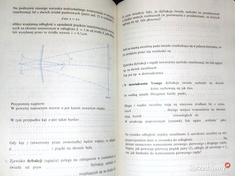 Fizyka 3 Zeszyt ćwiczeń Jadwiga Sachal Rok wydania 1993 Pozostałe Chełm
