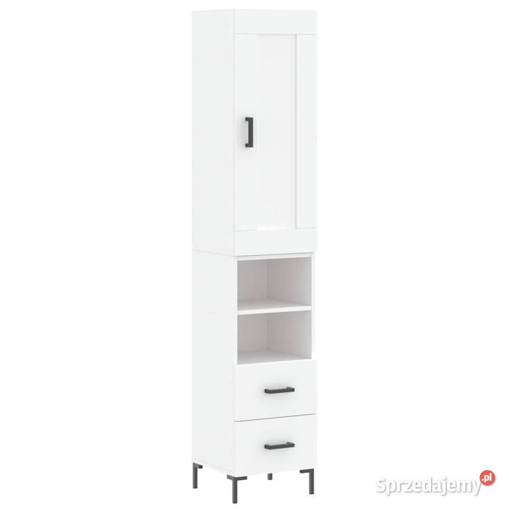 Wysoka szafka biała 345x34x180 materiał mazowieckie Warszawa