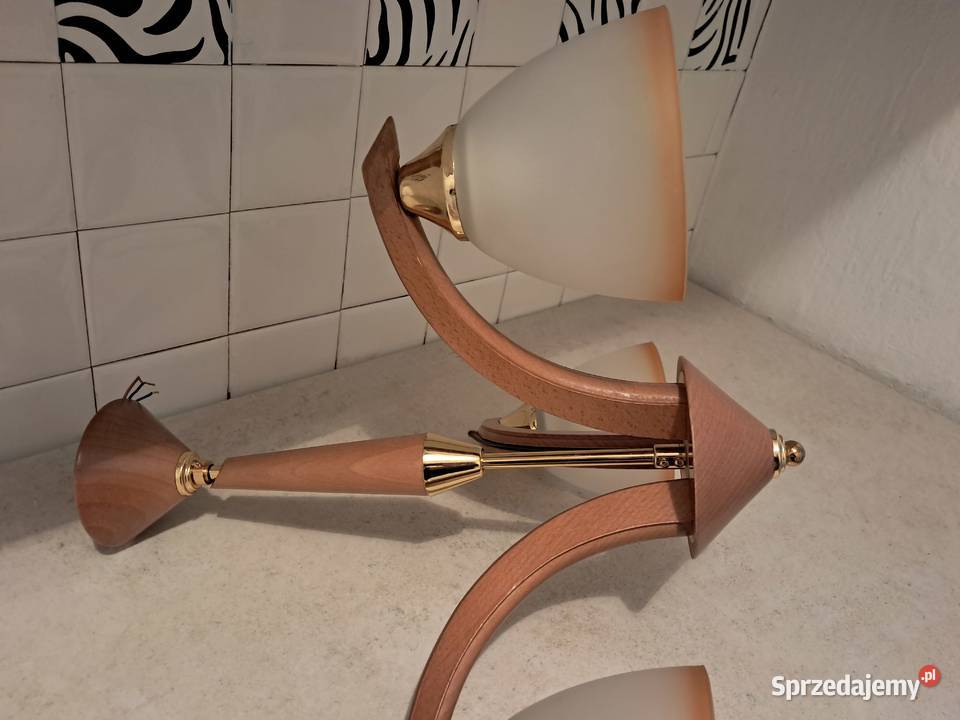 Żyrandol trójramienny drewniany do sprzedania Kraków