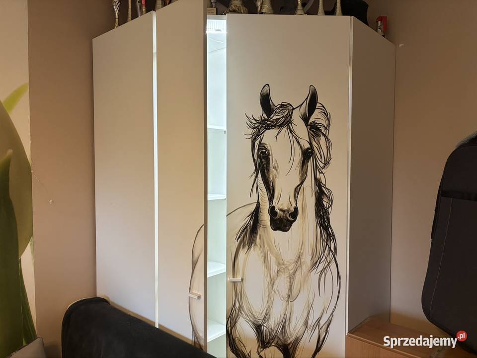 Szafa narożna oświetlana Meblik Yo White Horse 96cm Szafy i garderoby podlaskie Białystok
