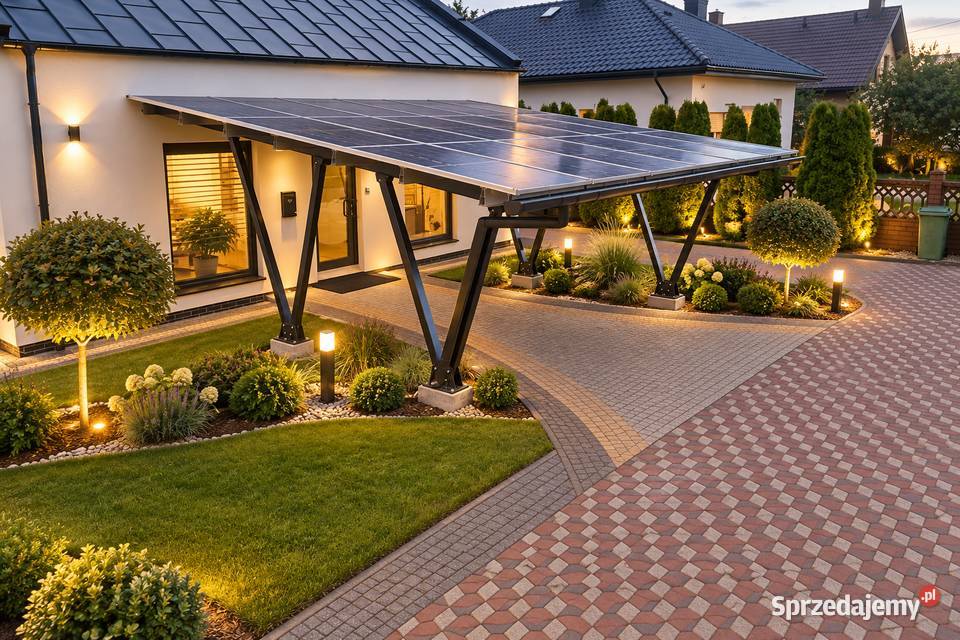 CARPORT SZCZELNY DACH FOTOWOLTAIKA SZYNA Gostynin