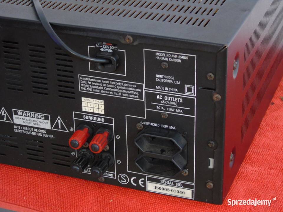 Amplituner Harman Kardon AVR35RDS mocny DOSTAWA podkarpackie