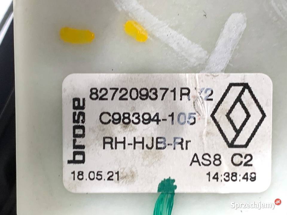 PODNOŚNIK SZYBY PRAWY TYŁ RENAULT CAPTUR II