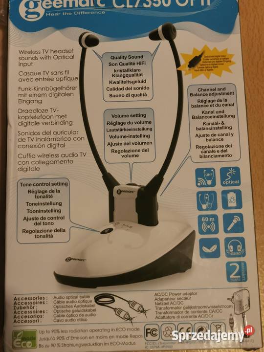 Słuchawki In Ear Geemarc CL7350 czarny biały Wrocław