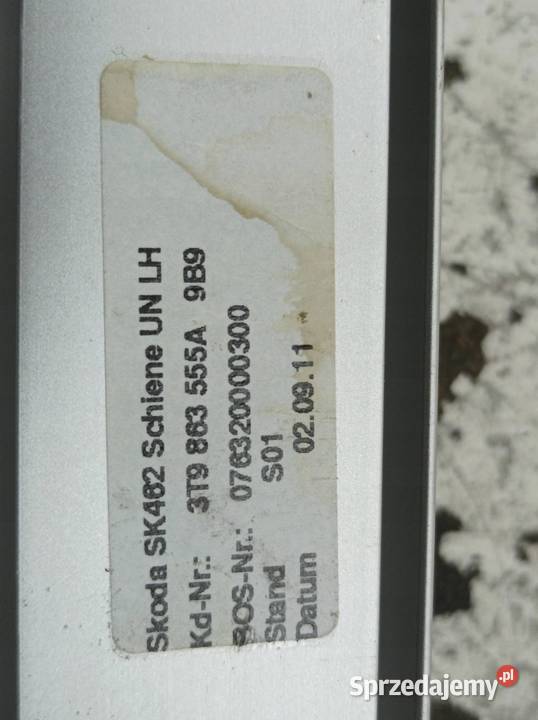 UCHWYTY PROWADNICA SZYNA BAGAŻNIKA KOMBI 3T KPL