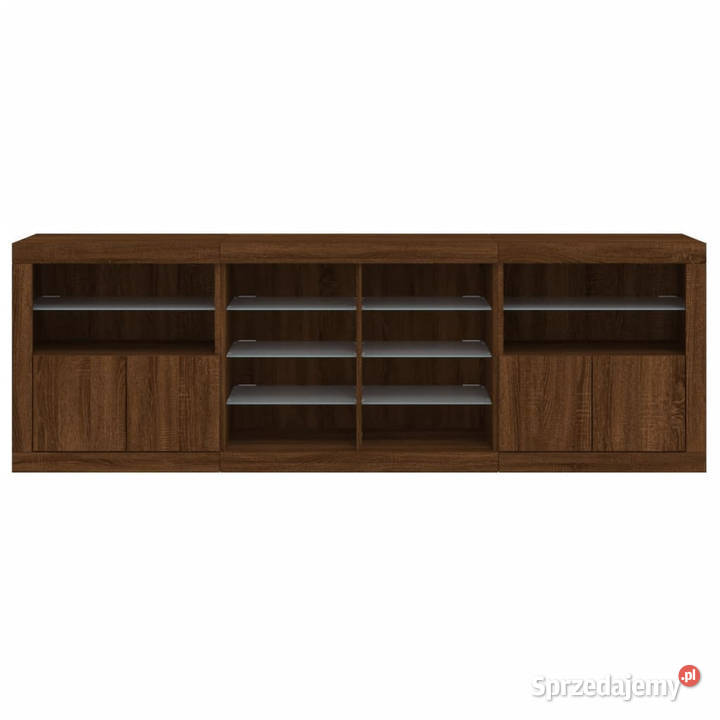 Szafka z oświetleniem LED brązowy dąb 202x37x67