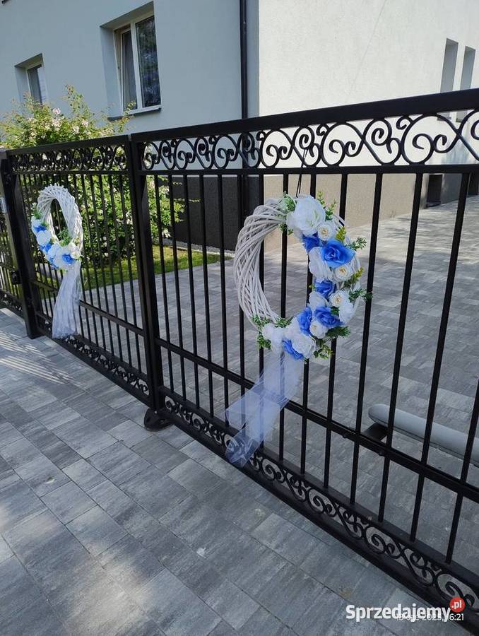 Wianki ślubne niebieskie śląskie