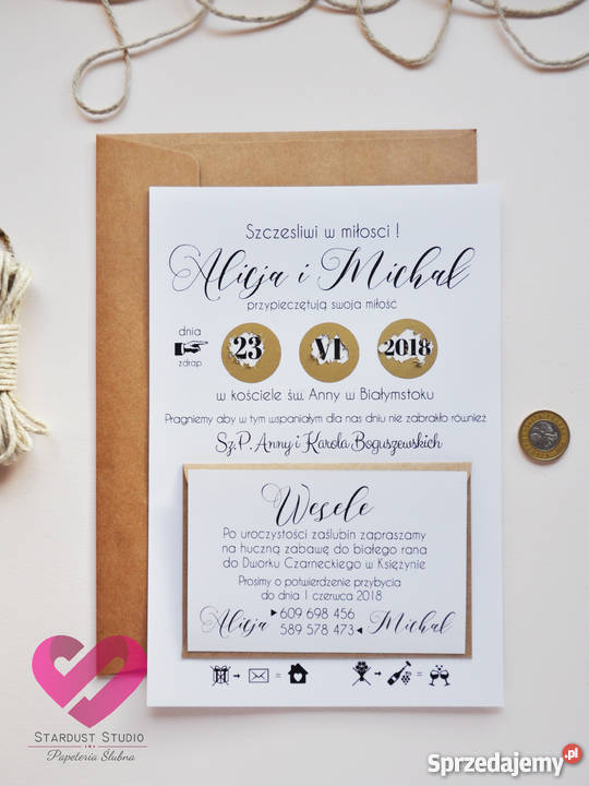 Wyjątkowe zaproszenia ślubne ze zdrapką Stardust