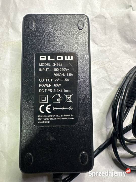 Zasilacz Blow model 3492 12V 5A Zasilacze Gliwice