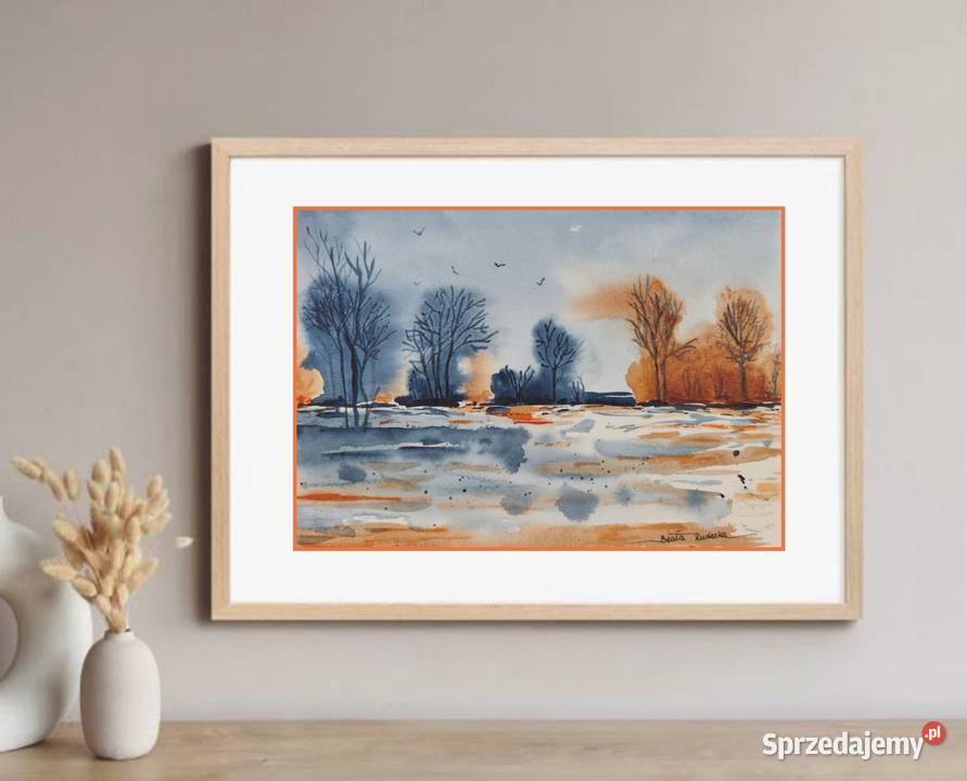 Akwarela Akwarelka Obraz pt Zwiastun Warszawa