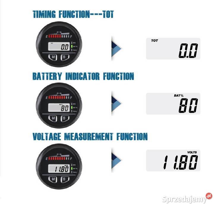 Wskaźnik naładowania baterii licznik motogodzin Gorzów Wielkopolski