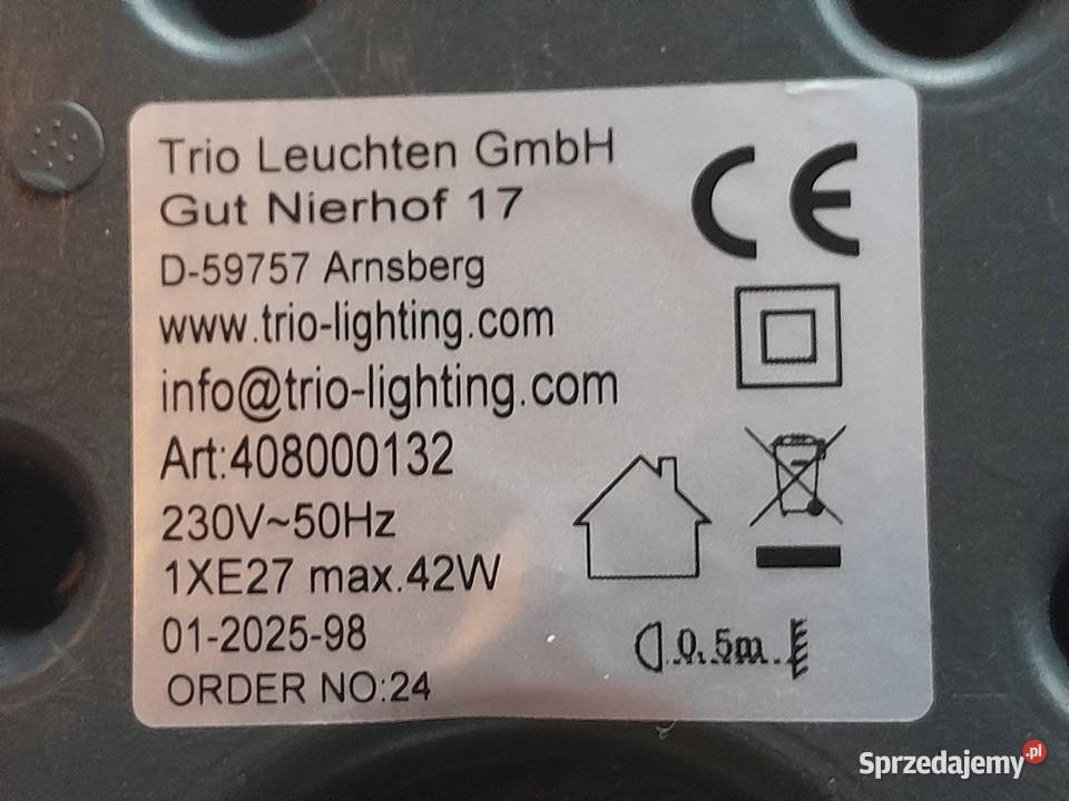Lampa stojąca czarna Trio Diallo E27 nowa outlet