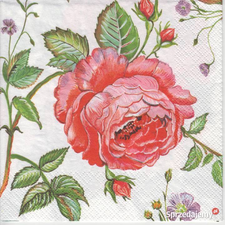 Dekupaż decoupage serwetki kwiaty róże ostróżka świętokrzyskie Skarżysko-Kamienna