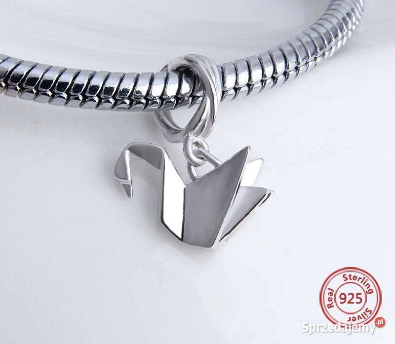 Pandora Charm koralik zawieszka łabędź origami