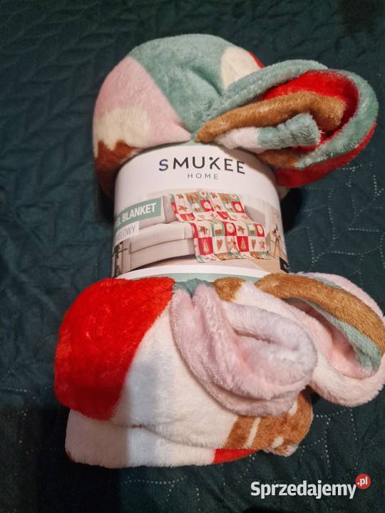 NOWY Koc świąteczny flanela kolorowy pierniki Wrocław sprzedam