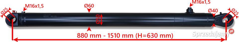 SIŁOWNIK Hydrauliczny DWUSTRONNY TURA 50x40 630 Solec Kujawski