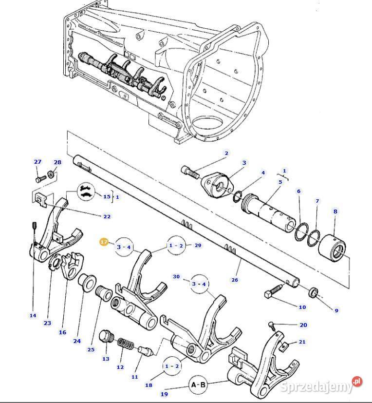 Widełki 3 4 bieg Massey Ferguson NOWE ORYGINAŁ Części zamienne Białystok