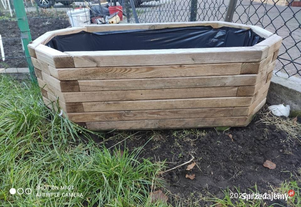 Donica duża drewniana 100 drewno świerkowe Kołobrzeg