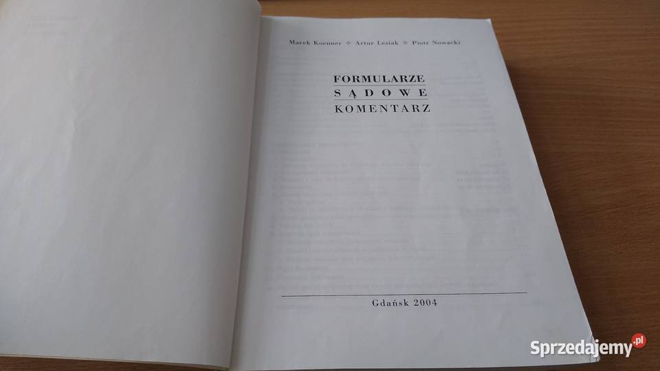 Formularze sądowe komentarz Koenner Lesiak ISBN 838935618X pomorskie sprzedam