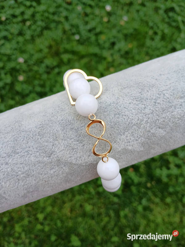 Bransoletka damska z Agatu białego serce i Bransoletki świętokrzyskie Kielce