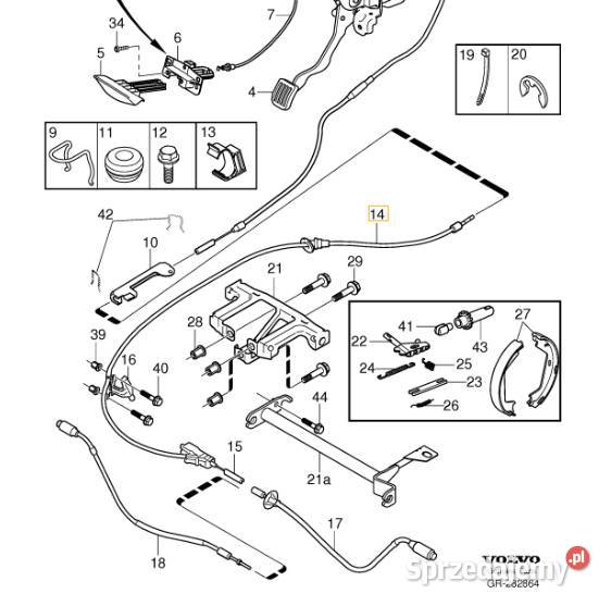 VOLVO S80 linka hamulca recznego postojowego Bielany Wrocławskie