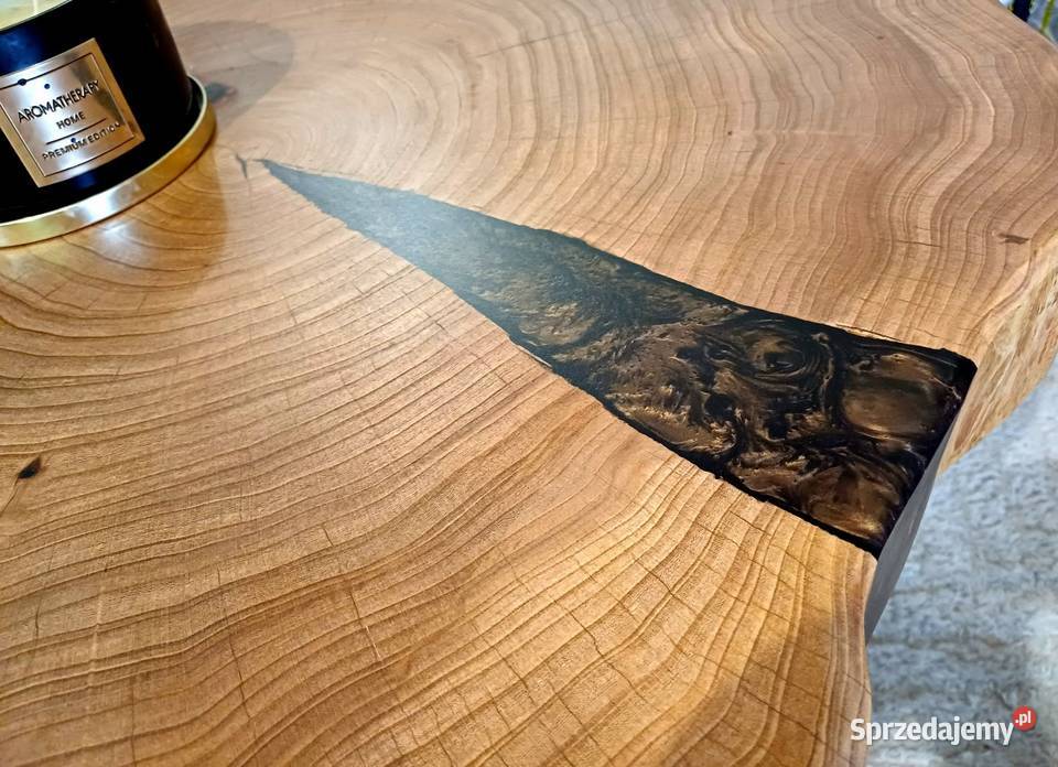 Stolik kawowy 96x78 LIVE EDGE plaster drewna Śrem sprzedam