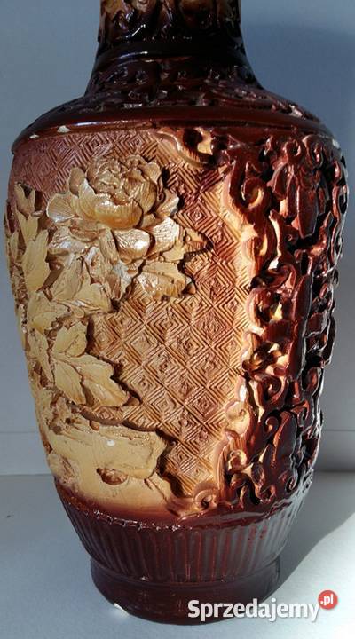 Antyk Retro Chiński Wazon Cynober Rzeźbiony Gdańsk sprzedam