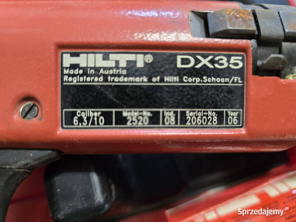 Osadzak gwoździarka na naboje prochowe HILTI Rok produkcji 2006 podlaskie Zielone Kamedulskie